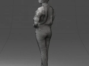 000546 Elegant Mature Woman in Blue Outfit Female Character 3d print ready 3D Print Model