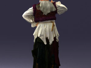 000512 Old Village Woman Character Traditional Costume Witch 3d print ready 3D Print Model