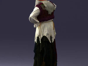 000512 Old Village Woman Character Traditional Costume Witch 3d print ready 3D Print Model
