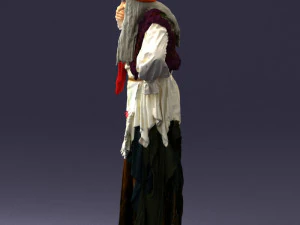000512 Old Village Woman Character Traditional Costume Witch 3d print ready 3D Print Model