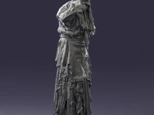 000512 Old Village Woman Character Traditional Costume Witch 3d print ready 3D Print Model