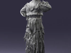 000512 Old Village Woman Character Traditional Costume Witch 3d print ready 3D Print Model