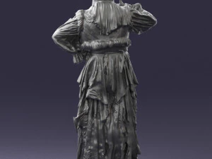 000512 Old Village Woman Character Traditional Costume Witch 3d print ready 3D Print Model