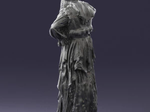 000512 Old Village Woman Character Traditional Costume Witch 3d print ready 3D Print Model