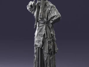 000512 Old Village Woman Character Traditional Costume Witch 3d print ready 3D Print Model