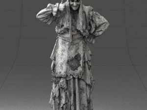 000512 Old Village Woman Character Traditional Costume Witch 3d print ready 3D Print Model