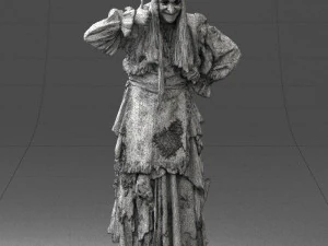 000512 Old Village Woman Character Traditional Costume Witch 3d print ready 3D Print Model