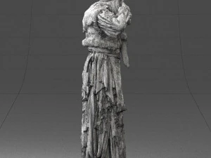 000512 Old Village Woman Character Traditional Costume Witch 3d print ready 3D Print Model