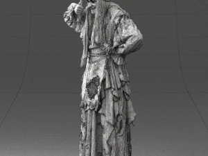 000512 Old Village Woman Character Traditional Costume Witch 3d print ready 3D Print Model