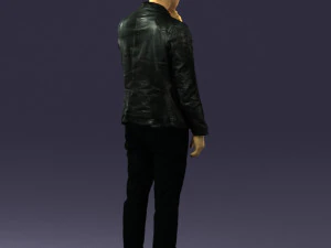 000554 Stylish Man in Leather Jacket Casual Male Character 3D Model