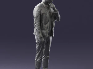 000554 Stylish Man in Leather Jacket Casual Male Character 3D Model