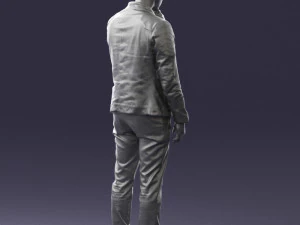 000554 Stylish Man in Leather Jacket Casual Male Character 3D Model