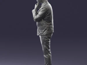 000554 Stylish Man in Leather Jacket Casual Male Character 3D Model
