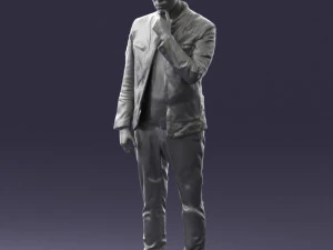 000554 Stylish Man in Leather Jacket Casual Male Character 3D Model