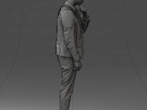 000554 Stylish Man in Leather Jacket Casual Male Character 3D Model