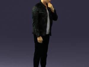 000554 Stylish Man in Leather Jacket Casual Male Character 3d print ready 3D Print Model