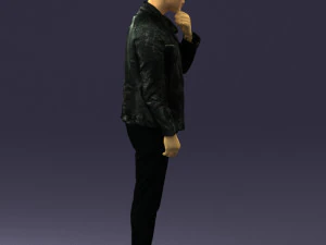 000554 Stylish Man in Leather Jacket Casual Male Character 3d print ready 3D Print Model