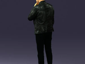 000554 Stylish Man in Leather Jacket Casual Male Character 3d print ready 3D Print Model