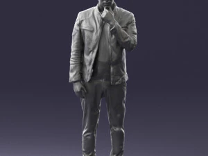 000554 Stylish Man in Leather Jacket Casual Male Character 3d print ready 3D Print Model