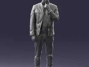 000554 Stylish Man in Leather Jacket Casual Male Character 3d print ready 3D Print Model