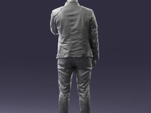 000554 Stylish Man in Leather Jacket Casual Male Character 3d print ready 3D Print Model