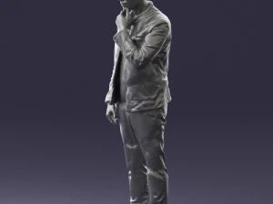 000554 Stylish Man in Leather Jacket Casual Male Character 3d print ready 3D Print Model