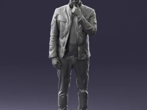 000554 Stylish Man in Leather Jacket Casual Male Character 3d print ready 3D Print Model