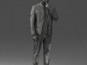 000554 Stylish Man in Leather Jacket Casual Male Character 3d print ready 3D Print Model