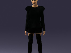 woman in black dress 0223 Model 3D