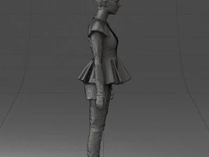 000559 Dark Fashion Woman in Black Outfit Stylish Female Character 3D Model