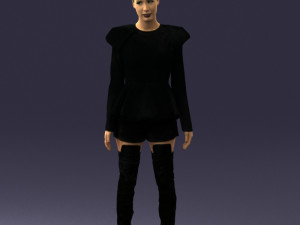 woman in black dress 0223 3d print ready Modello di stampa 3D