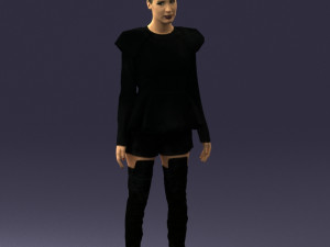 woman in black dress 0223 3d print ready Modello di stampa 3D