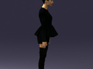 woman in black dress 0223 3d print ready Modello di stampa 3D