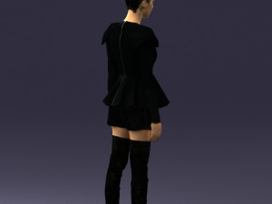woman in black dress 0223 3d print ready Modello di stampa 3D
