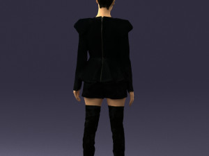 woman in black dress 0223 3d print ready Modello di stampa 3D