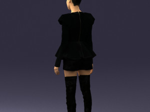 woman in black dress 0223 3d print ready Modello di stampa 3D