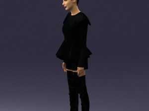 woman in black dress 0223 3d print ready Modello di stampa 3D