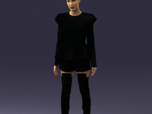 woman in black dress 0223 3d print ready Modello di stampa 3D