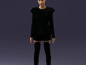 woman in black dress 0223 3d print ready Modello di stampa 3D