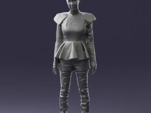 000559 Dark Fashion Woman in Black Outfit Stylish Female Character 3d print ready 3D Print Model