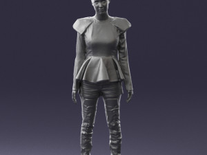 woman in black dress 0223 3d print ready Modello di stampa 3D