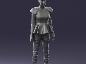 woman in black dress 0223 3d print ready Modello di stampa 3D