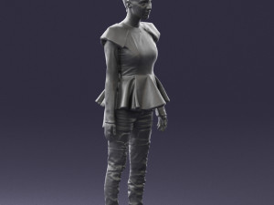 woman in black dress 0223 3d print ready Modello di stampa 3D
