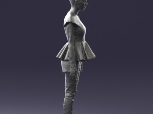 woman in black dress 0223 3d print ready Modello di stampa 3D