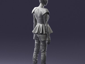 woman in black dress 0223 3d print ready Modello di stampa 3D