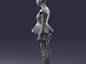 woman in black dress 0223 3d print ready Modello di stampa 3D