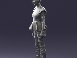 woman in black dress 0223 3d print ready Modello di stampa 3D