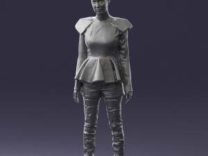 woman in black dress 0223 3d print ready Modello di stampa 3D