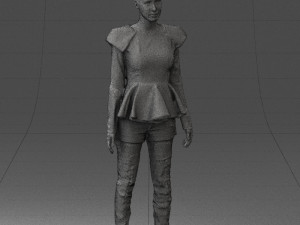 woman in black dress 0223 3d print ready Modello di stampa 3D