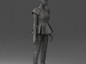 woman in black dress 0223 3d print ready Modello di stampa 3D